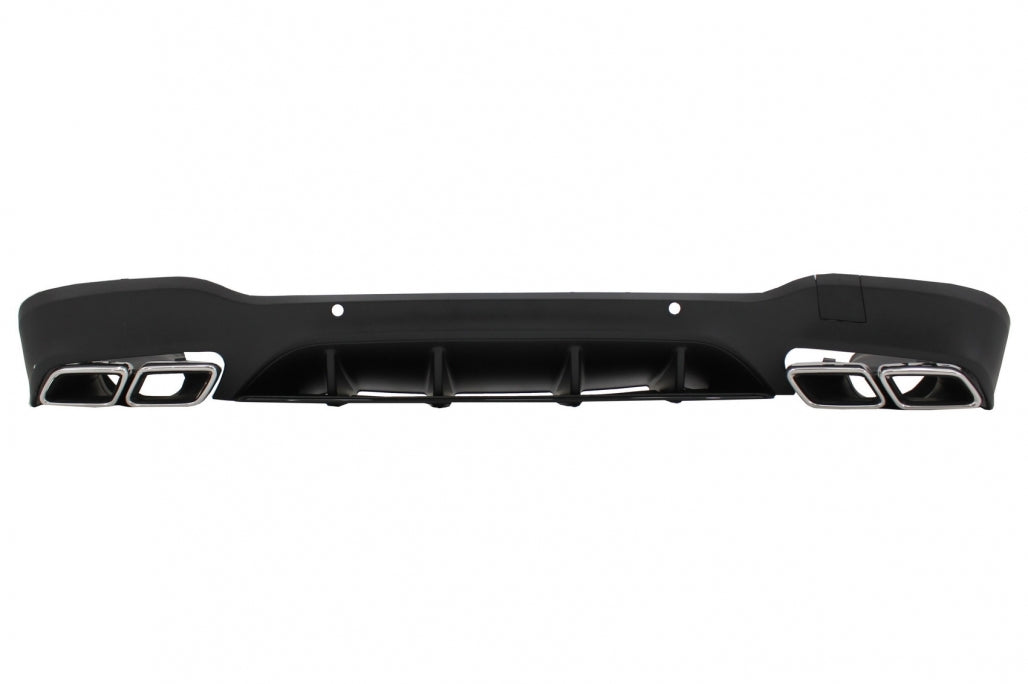 Rear Diffuser GLC63 Design with Silver Exhaust Tips for Mercedes GLC X253 SUV (2015–07.2019)
