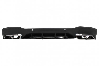 Rear Diffuser GLC63 Design with Silver Exhaust Tips for Mercedes GLC X253 SUV (2015–07.2019)
