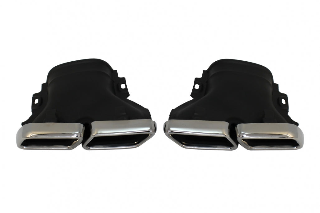 Rear Diffuser GLC63 Design with Silver Exhaust Tips for Mercedes GLC X253 SUV (2015–07.2019)