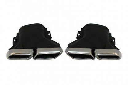 Rear Diffuser GLC63 Design with Silver Exhaust Tips for Mercedes GLC X253 SUV (2015–07.2019)
