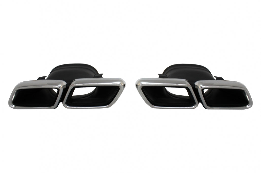 Rear Diffuser GLC63 Design with Silver Exhaust Tips for Mercedes GLC X253 SUV (2015–07.2019)