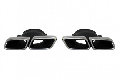 Rear Diffuser GLC63 Design with Silver Exhaust Tips for Mercedes GLC X253 SUV (2015–07.2019)