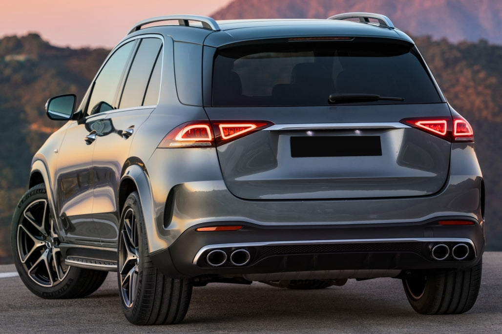 Rear Diffuser GLE53 Design with Silver Exhaust Tips for Mercedes GLE W167 SUV (2019–Up)
