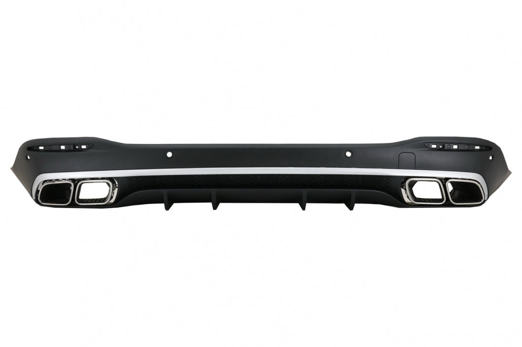 Rear Diffuser GLE63 Design with Silver Exhaust Tips for Mercedes GLE W167 SUV (2019–Up)