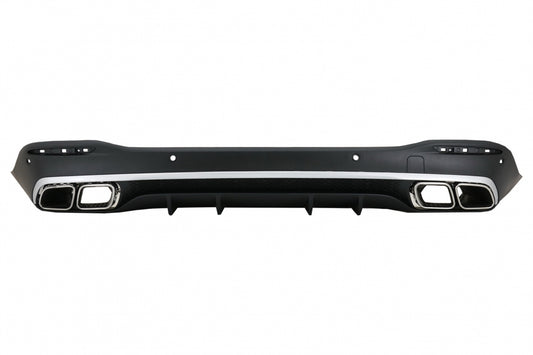 Rear Diffuser GLE63 Design with Silver Exhaust Tips for Mercedes GLE W167 SUV (2019–Up)