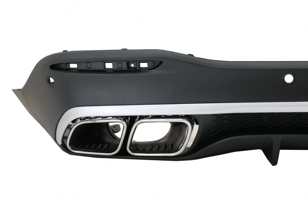 Rear Diffuser GLE63 Design with Silver Exhaust Tips for Mercedes GLE W167 SUV (2019–Up)