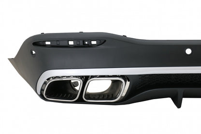 Rear Diffuser GLE63 Design with Silver Exhaust Tips for Mercedes GLE W167 SUV (2019–Up)