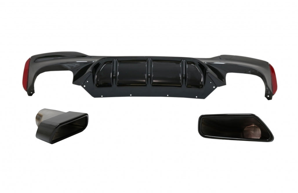 Rear Diffuser M5 Design with Black Exhaust Tips for BMW 5 Series G30 G31 (2017–Up) M-Tech