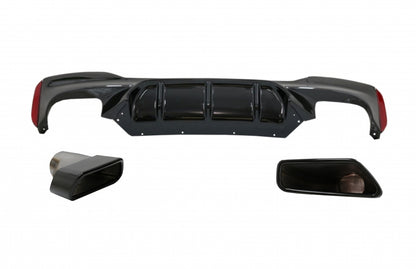Rear Diffuser M5 Design with Black Exhaust Tips for BMW 5 Series G30 G31 (2017–Up) M-Tech