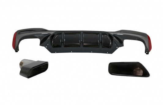 Rear Diffuser M5 Design with Black Exhaust Tips for BMW 5 Series G30 G31 (2017–Up) M-Tech