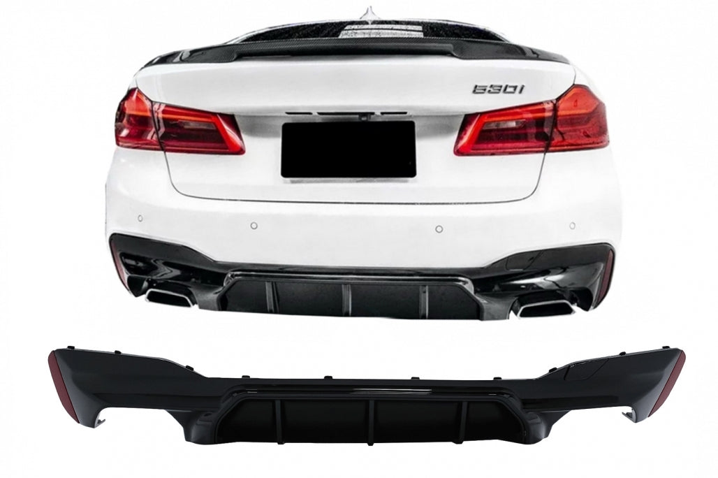 Rear Diffuser M5 Style Piano Black for BMW 5 Series G30 G31 (2017–Up) M-Tech