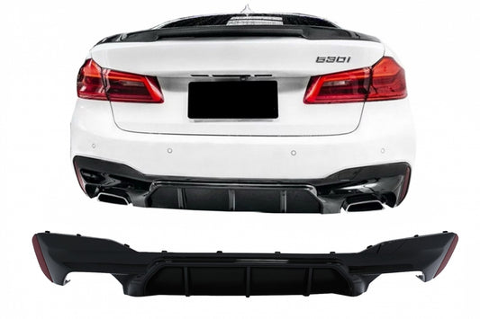 Rear Diffuser M5 Style Piano Black for BMW 5 Series G30 G31 (2017–Up) M-Tech
