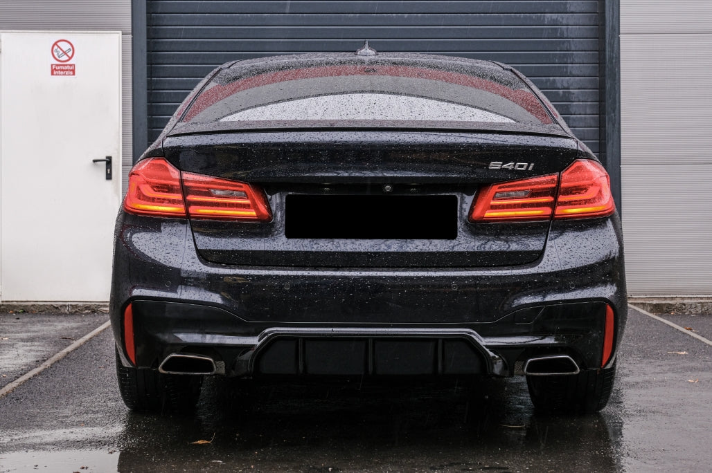 Rear Diffuser M5 Style Piano Black for BMW 5 Series G30 G31 (2017–Up) M-Tech
