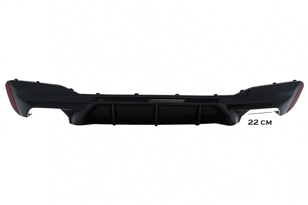 Rear Diffuser M5 Style Piano Black with Black Exhaust Tips for BMW 5 Series G30 G31 (2017–2020) M-Tech