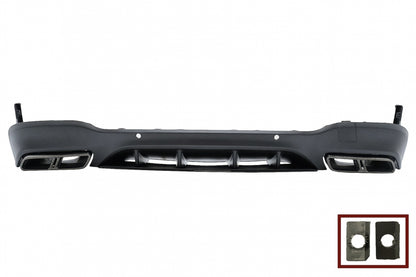 Rear Diffuser Night Package Design with Black Exhaust Tips for Mercedes GLC SUV X253 (2015–07.2019)