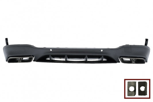 Rear Diffuser Night Package Design with Black Exhaust Tips for Mercedes GLC SUV X253 (2015–07.2019)