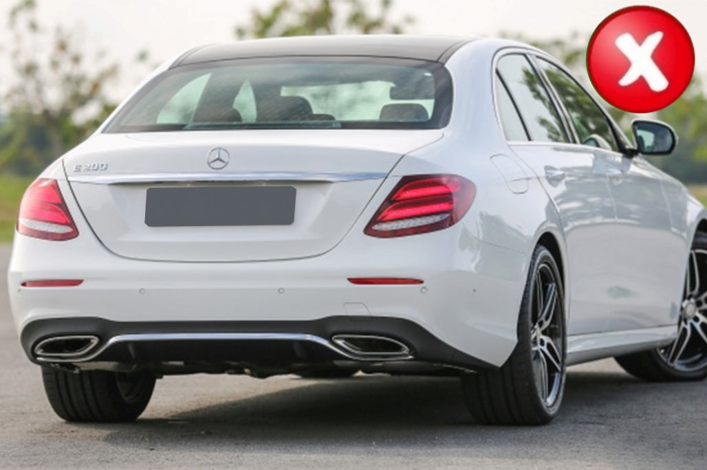 Rear Diffuser with Black Exhaust Tips E63 Design for Mercedes E-Class W213 S213 Standard (2016–2020)