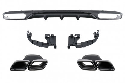 Rear Diffuser with Black Exhaust Tips E63 Design for Mercedes E-Class W213 S213 Standard (2016–2020)