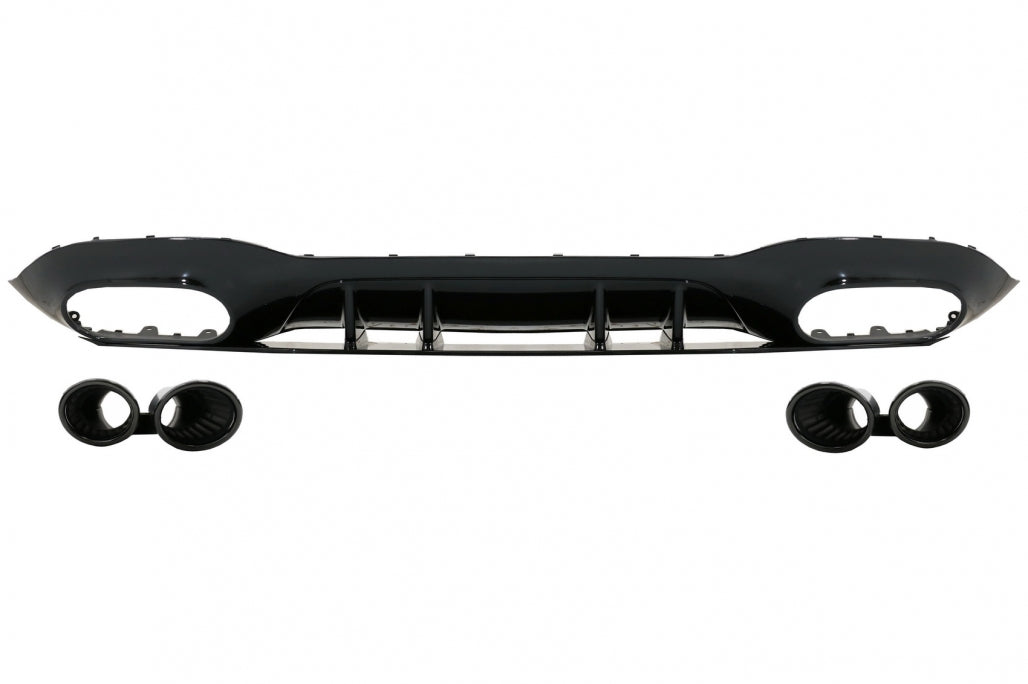 Rear Diffuser with Black Exhaust Tips for Mercedes A-Class V177 Sedan (2018–Up)