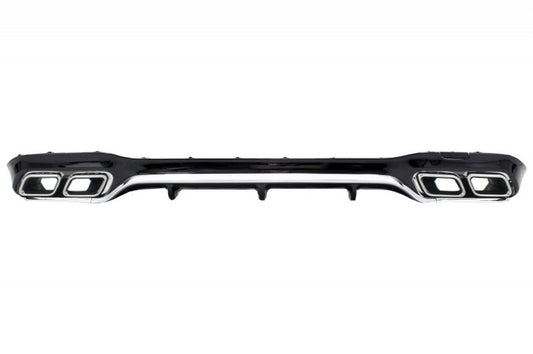 Rear Diffuser with Chrome Exhaust Tips E63 Design for Mercedes E-Class W213 AMG Line (2016–2019)