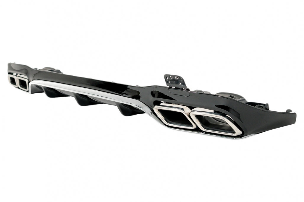Rear Diffuser with Chrome Exhaust Tips E63 Design for Mercedes E-Class W213 Sport Line (2016–2019)