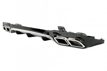 Rear Diffuser with Chrome Exhaust Tips E63 Design for Mercedes E-Class W213 Sport Line (2016–2019)