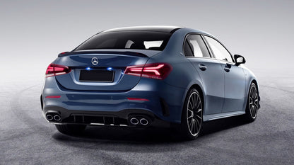 Rear Diffuser with Chrome Exhaust Tips for Mercedes A-Class V177 Sedan (2018–Up)