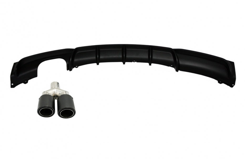 Rear Diffuser with Exhaust Tip M Design Matte Carbon Look for BMW 3 Series F30 F31 (2011–Up)