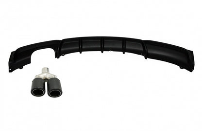 Rear Diffuser with Exhaust Tip M Design Matte Carbon Look for BMW 3 Series F30 F31 (2011–Up)