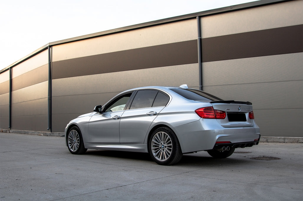 Rear Diffuser with Exhaust Tip M Design Matte Carbon Look for BMW 3 Series F30 F31 (2011–Up)