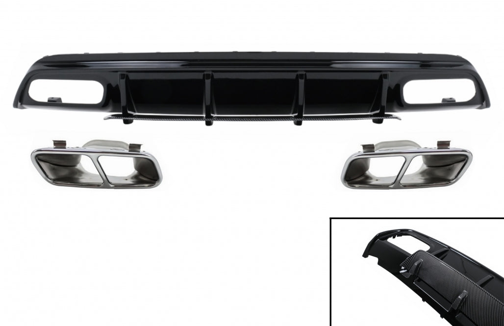 Rear Diffuser with Exhaust Tips A45 Facelift Design for Mercedes A-Class W176 (2013–2018)