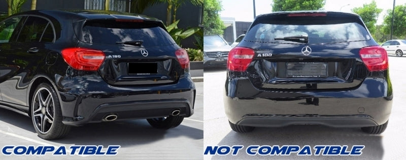 Rear Diffuser with Exhaust Tips A45 Facelift Design for Mercedes A-Class W176 (2013–2018)