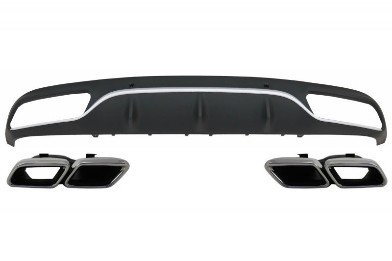 Rear Diffuser with Exhaust Tips C63 Design for Mercedes C-Class C205 A205 (2014–2019)