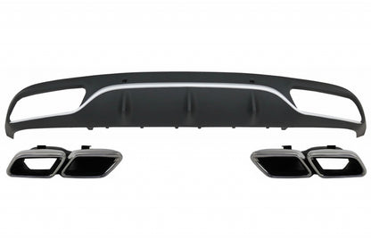 Rear Diffuser with Exhaust Tips C63 Design for Mercedes C-Class C205 A205 (2014–2019)