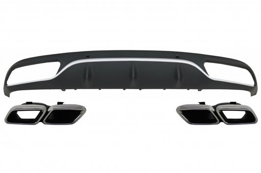 Rear Diffuser with Exhaust Tips C63 Design for Mercedes C-Class C205 A205 (2014–2019)