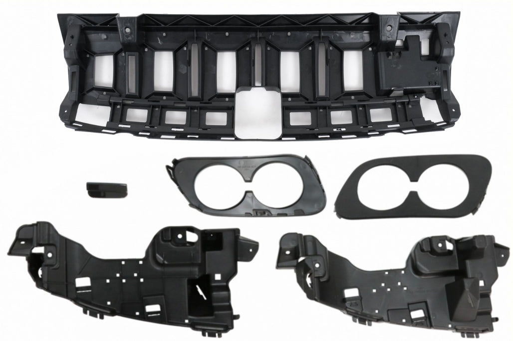 Rear Diffuser with Exhaust Tips and Trunk Spoiler Piano Black for Mercedes C-Class W205 Sedan AMG Line (2014–2020)