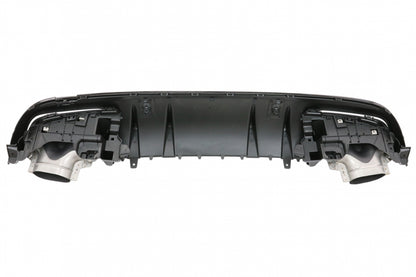 Rear Diffuser with Exhaust Tips and Trunk Spoiler Piano Black for Mercedes C-Class W205 Sedan AMG Line (2014–2020)