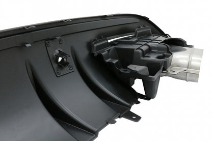 Rear Diffuser with Exhaust Tips and Trunk Spoiler Piano Black for Mercedes C-Class W205 Sedan AMG Line (2014–2020)