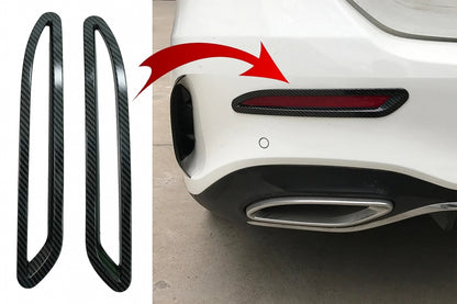 Rear Reflector Frame Trim Covers Carbon Look for Mercedes A-Class V177 AMG Line (2018–Up)