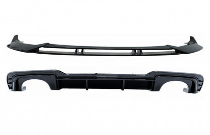 Rear Bumper Valance Diffuser with Front Spoiler Lip Audi A3 8V Hatchback Sportback Facelift (2017-2019) RS3 S-line Piano Black