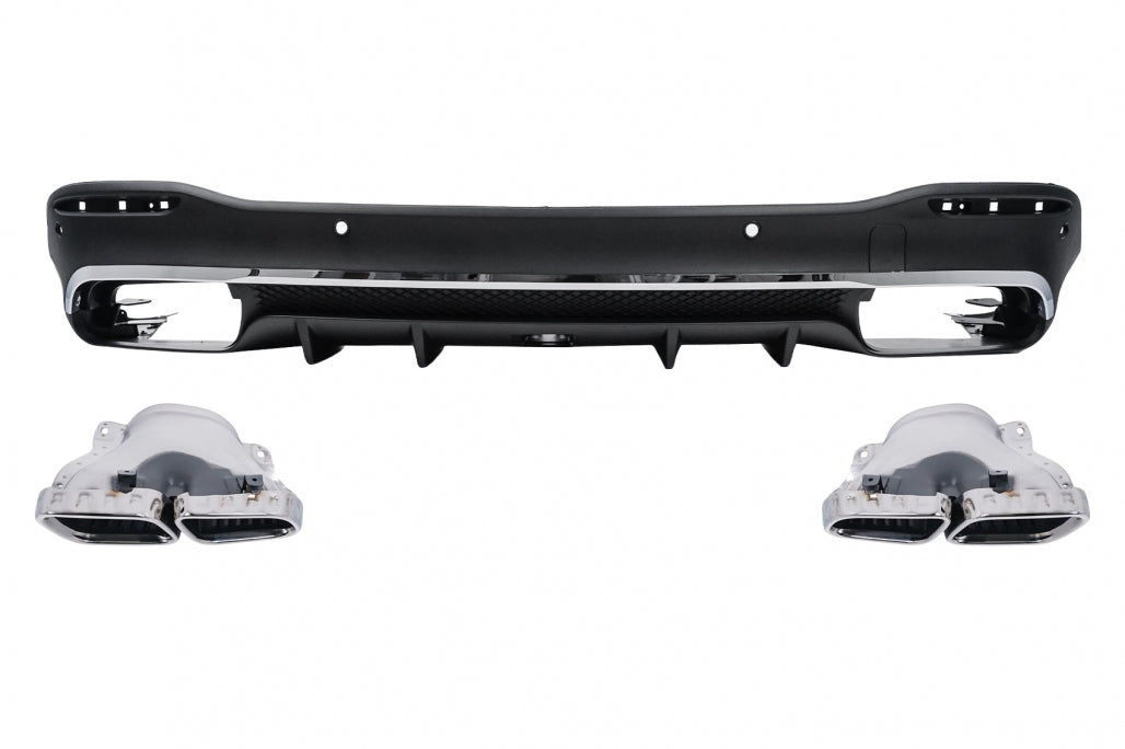 Rear Diffuser GLE63 Design with Chrome Exhaust Tips for Mercedes GLE W167 SUV (2019–Up) Sport Line