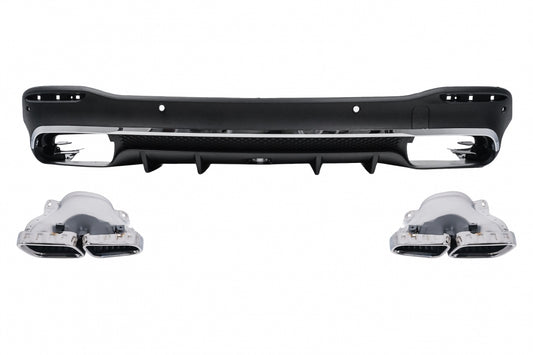 Rear Diffuser GLE63 Design with Chrome Exhaust Tips for Mercedes GLE W167 SUV (2019–Up) Sport Line