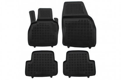 Rubber Floor Mat Black compatible with Audi A1 II GB 2018-up Sportback and Citycarver, custom-fit, 3 cm edge, odor-free material.