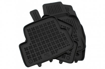 Rubber Floor Mat Black compatible with Audi A1 II GB 2018-up Sportback and Citycarver, custom-fit, 3 cm edge, odor-free material.
