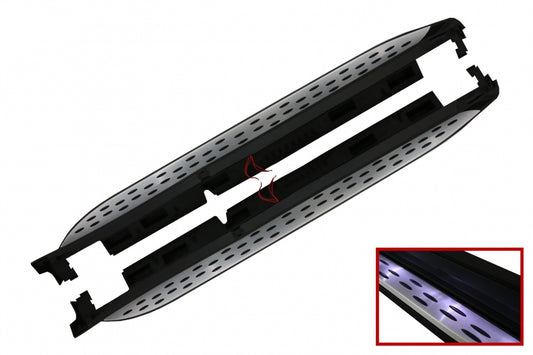 Running Boards Side Steps with LED Courtesy Light for Mercedes GL-Class X166 (2012–2015) GLS-Class Facelift (2016–2018)
