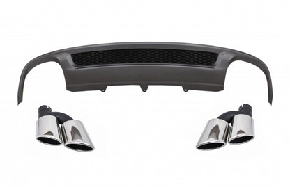 S-Line Design Rear Bumper Diffuser with Exhaust Tips for Audi A4 B8 Facelift Limousine / Avant (2012–2015) – Standard Bumper