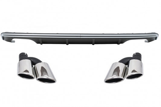 S3 Quad Style Rear Bumper Diffuser with Exhaust Tips for Audi A3 8V Hatchback / Sportback (2012–2015)