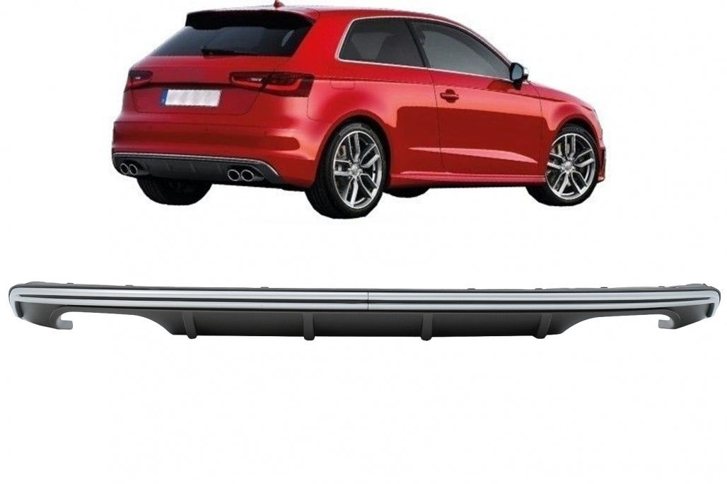 S3 Style Rear Bumper Diffuser for Audi A3 8V Hatchback / Sportback (2012–2015)