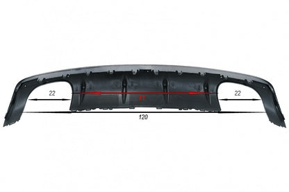 S3 Style Rear Bumper Diffuser with Exhaust System for Audi A3 8V Sedan (2012–2015) – Standard Bumper