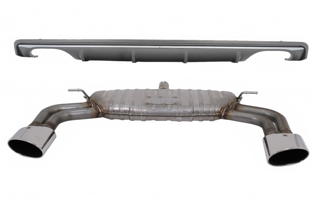 S3 Style Rear Bumper Diffuser with Exhaust System for Audi A3 8V Sedan (2012–2015) – Standard Bumper